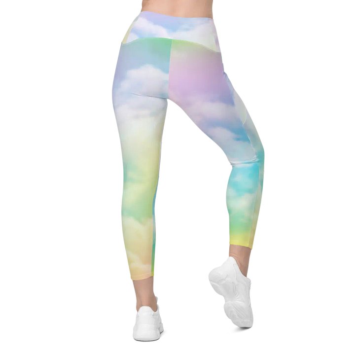 Blur cloud rainbow Design Leggings with Pocket - V5 product image (1)