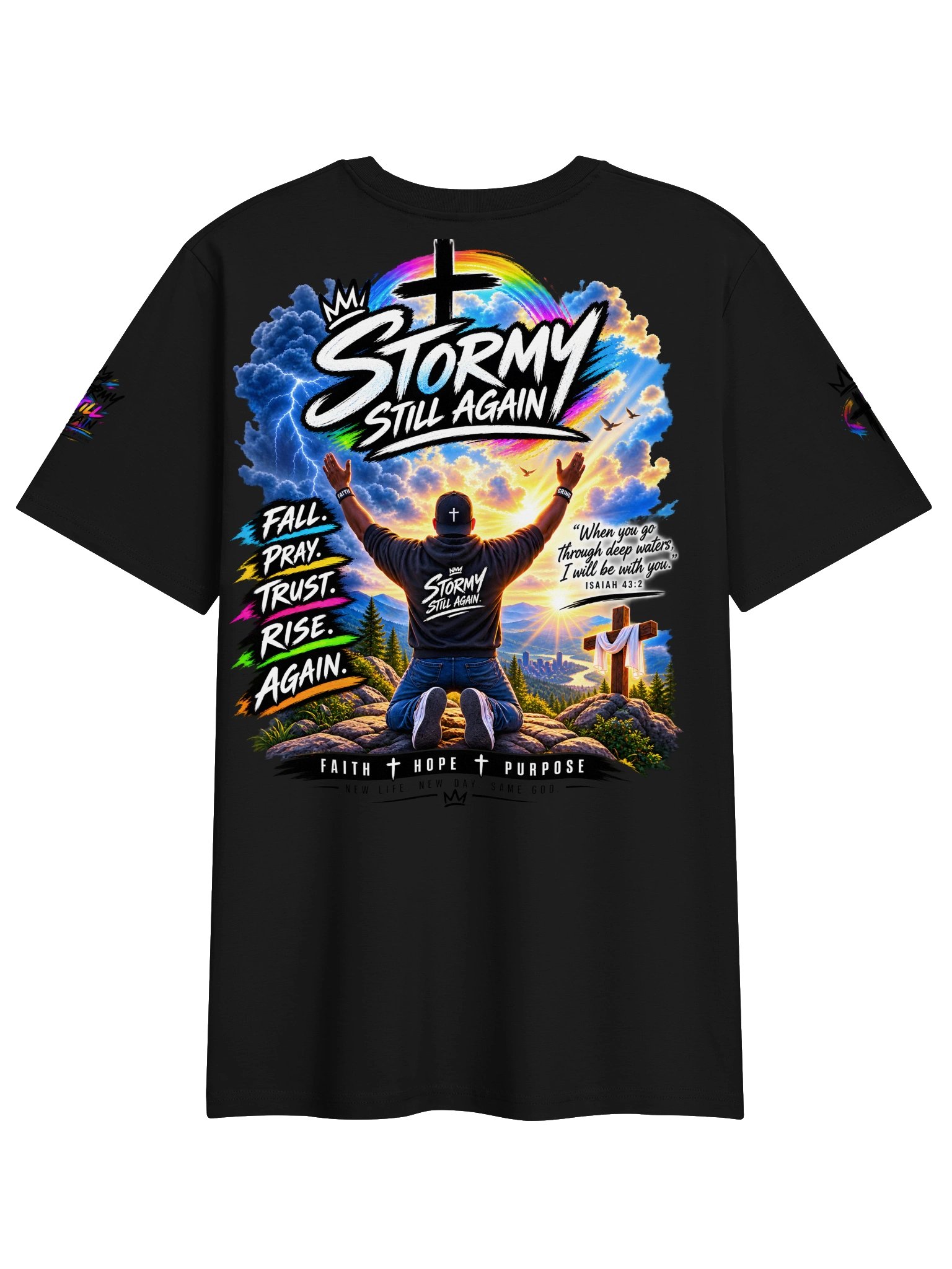 Storm Came, Faith Remained Premium Tee product image (2)