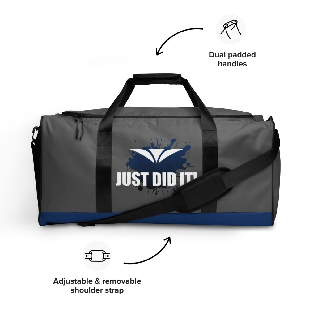 Just Did It! Blue Splatter Gray Duffle Bag product image (9)