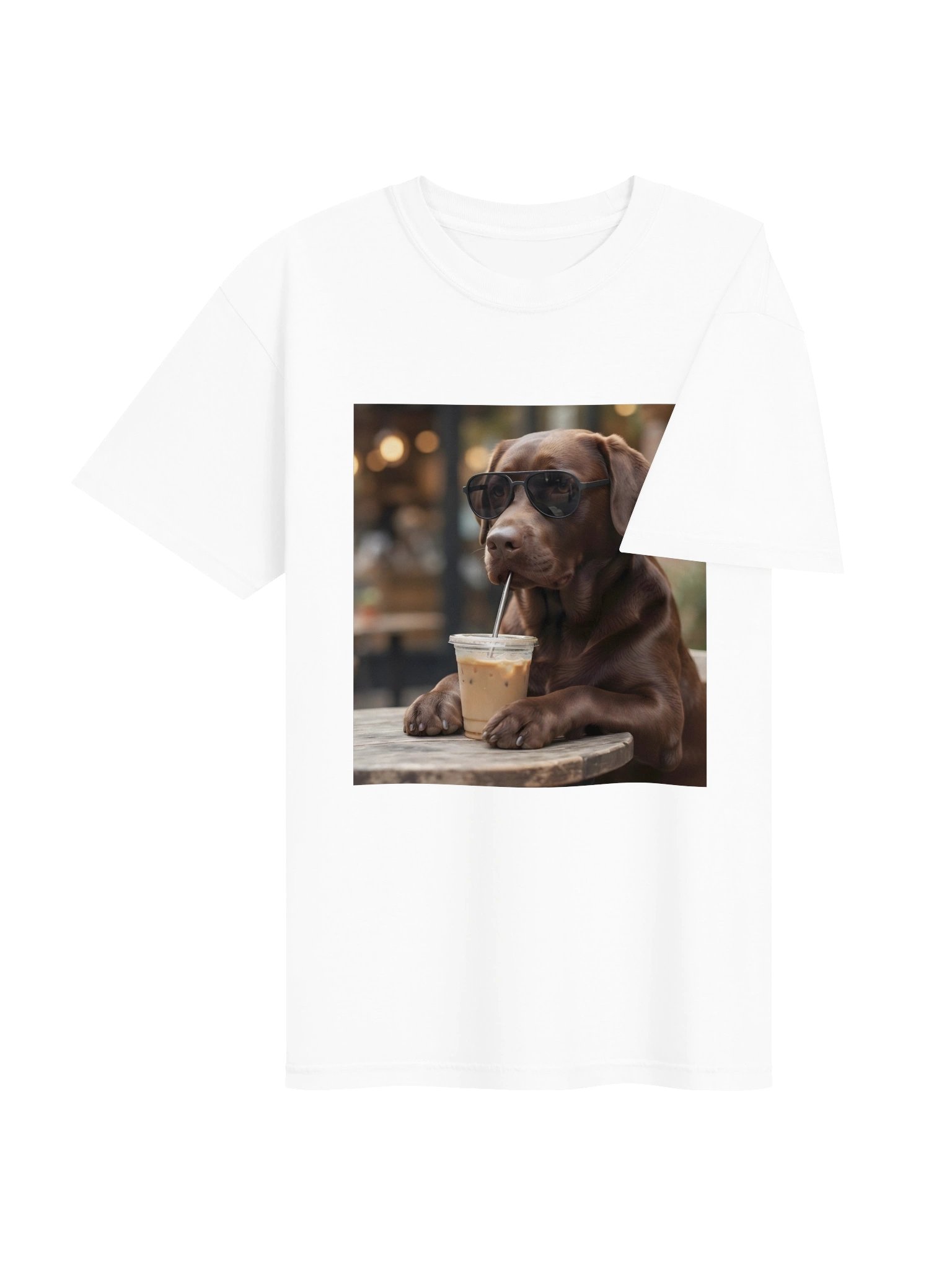 Chocolate Labrador T-Shirt | Cool Dog Wearing Sunglasses Shirt | Coffee Lover Dog Tee | Labrador Retriever Gift | Cute Dog Lover Shirt product image (6)