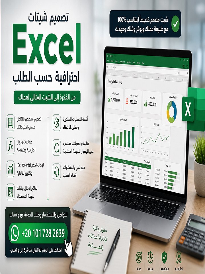 خدمة تصميم شيتات الإكسل بشكل مخصص product image (1)