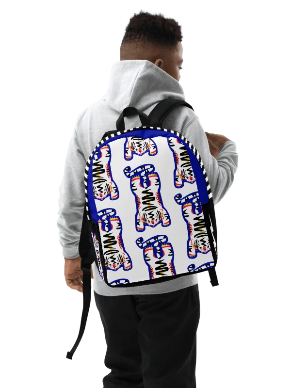 White and Blue Tiger Backpack product image (2)