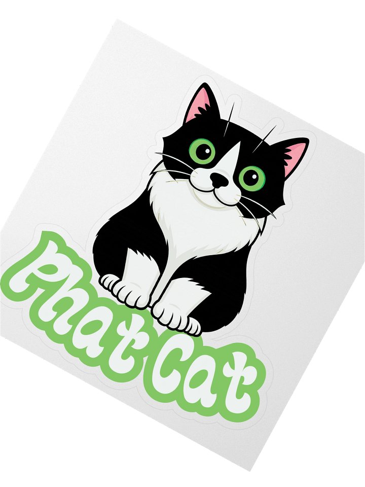 Large Phat Cat Sticker (Green) product image (2)