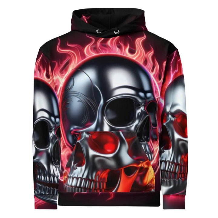 Flaming RoboSkull - Unisex Skull Hoodie #14 product image (1)