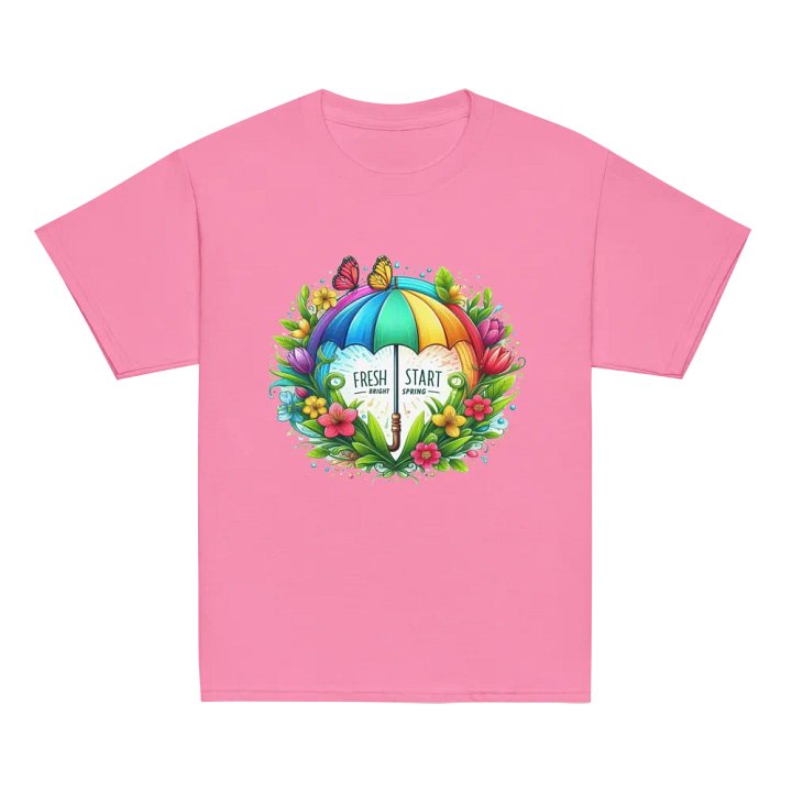 Rainbow Umbrella and Flowers Youth Tee product image (2)