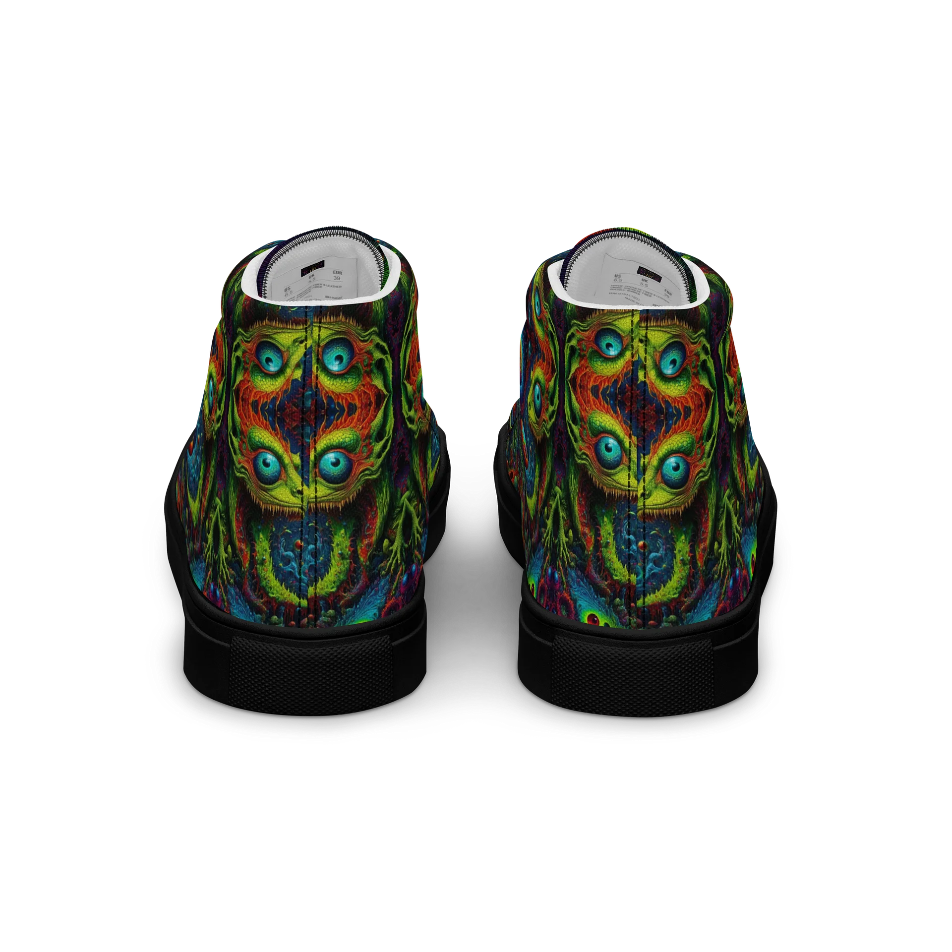 Men's Canvas High tops. House of Rahly-Cosmic Reptilian Design. product image (13)
