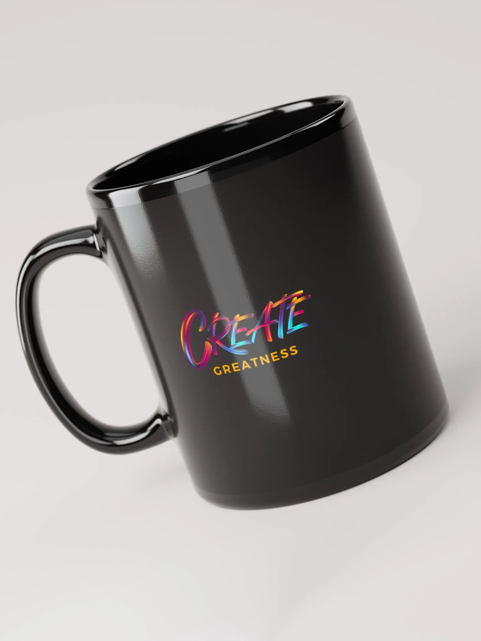 Born to Dance His Silhouette + Rainbow Create Greatness Glossy Black Mug product image (6)
