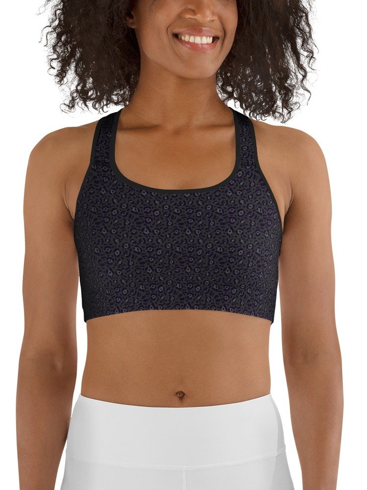 Comfortable Sports Bra Bold Black Leopard Print product image (1)
