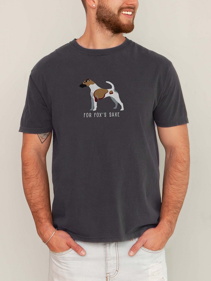 For Fox's Sake T-Shirt(Embroidered) of a Smooth Fox Terrier(Brown 3) product image (2)