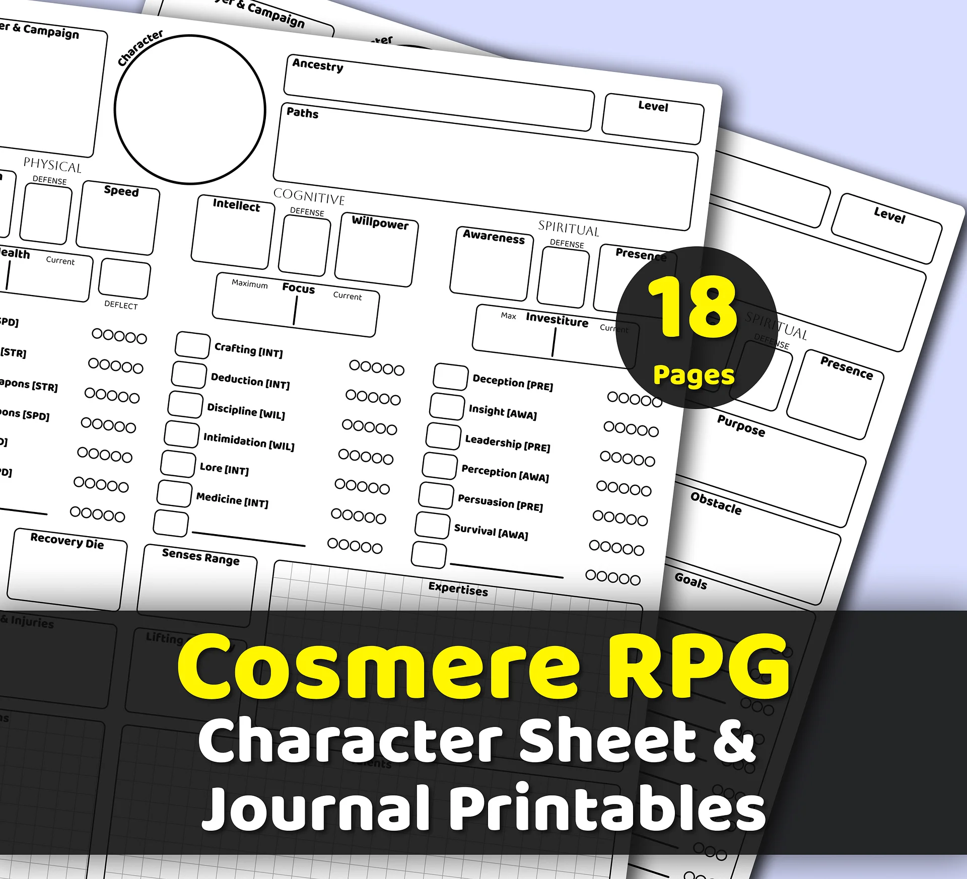 Cosmere / Stormlight TTRPG Character Sheet & Journal product image (1)