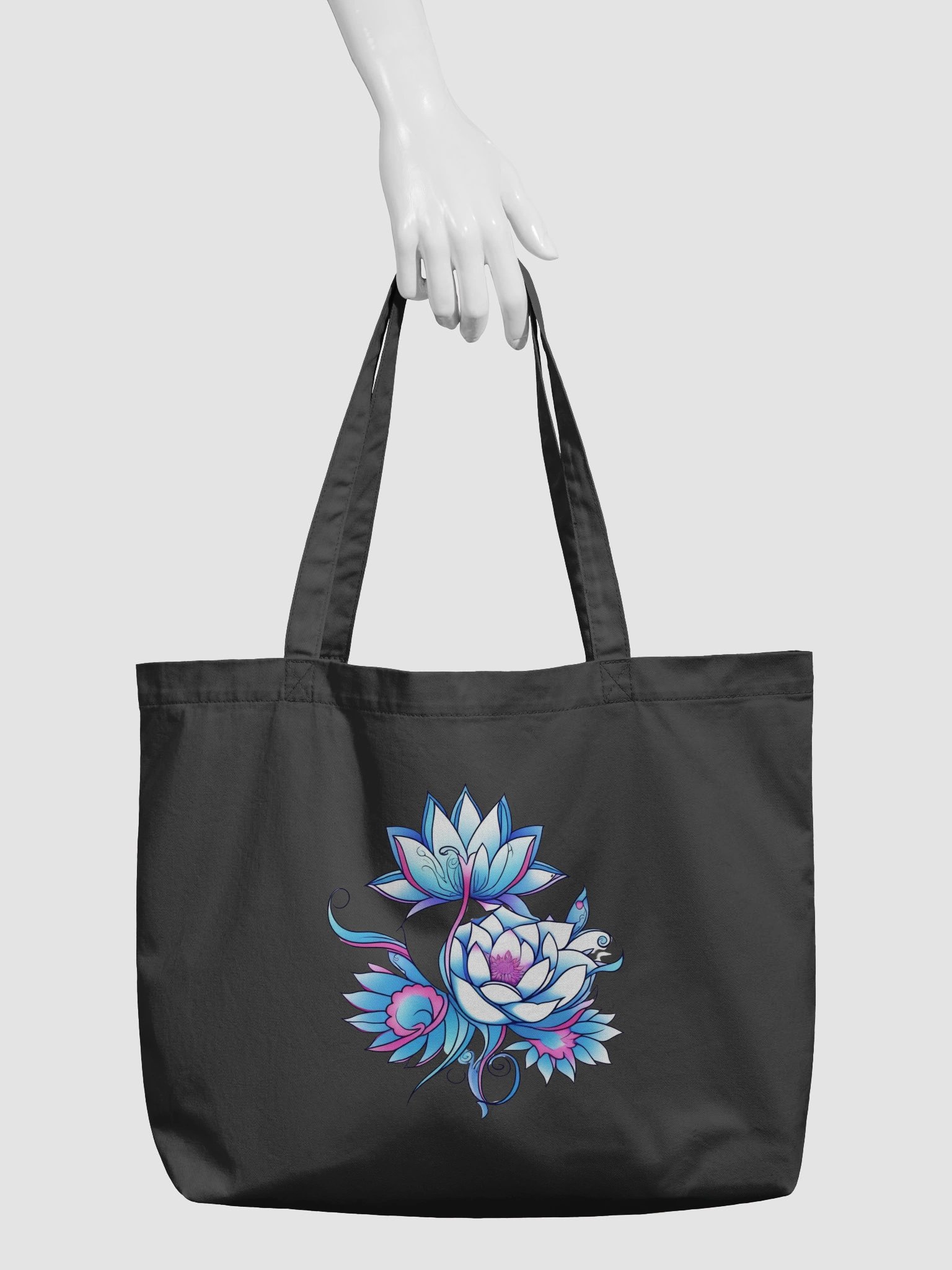 Blue Lotus Blooms - Eco-conscious Organic Cotton Tote product image (4)
