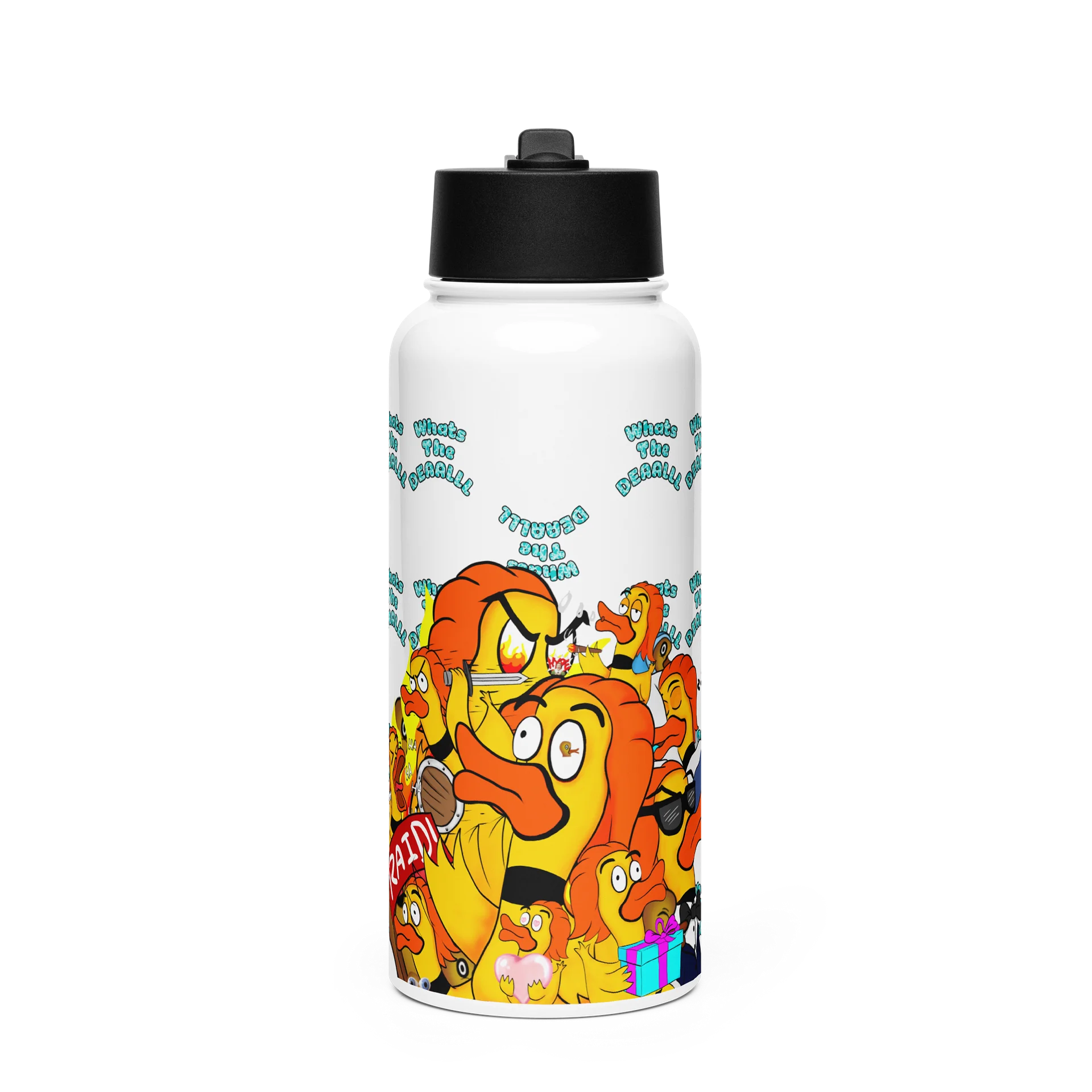 Emote Collage 32oz Water Bottle with Straw Top product image (1)