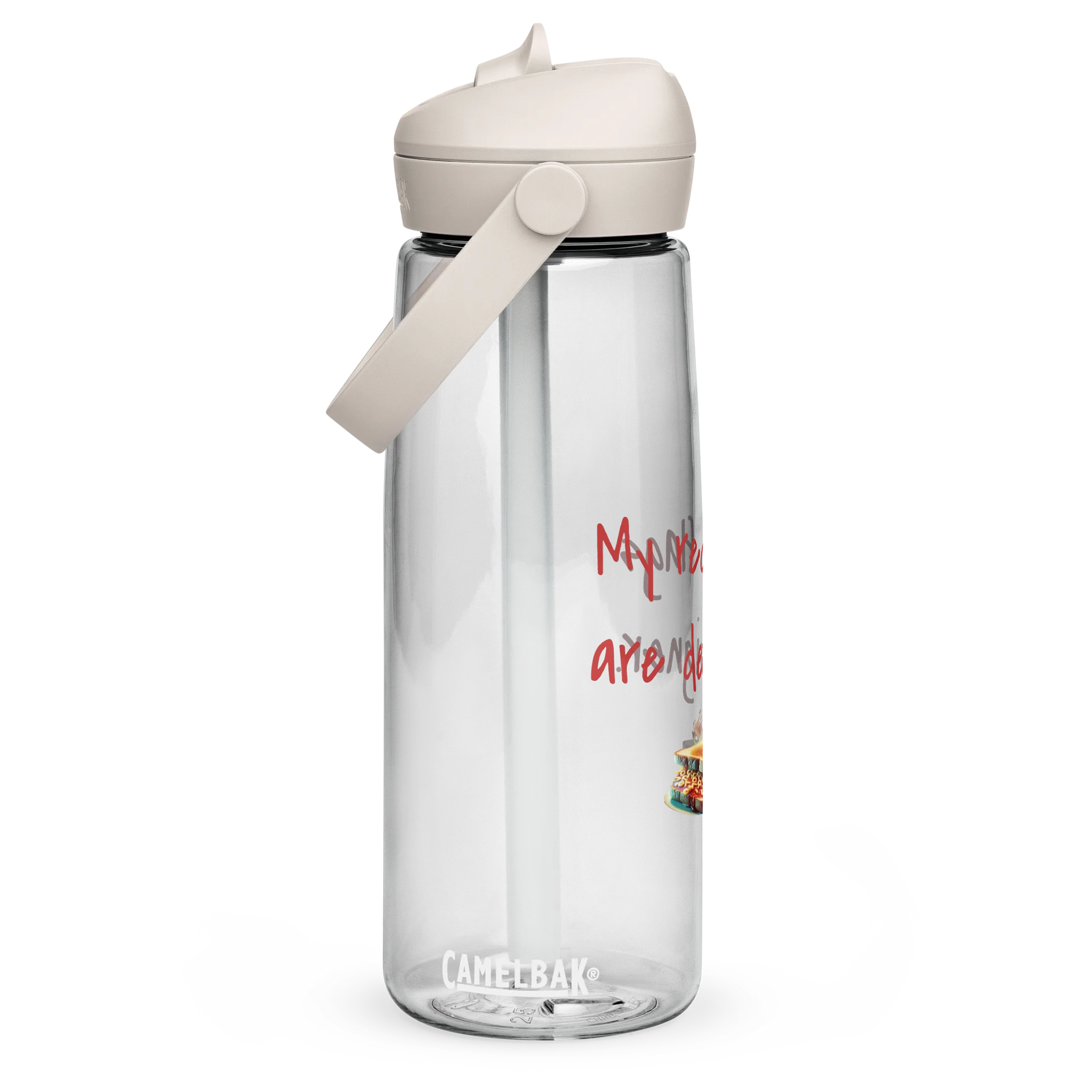 Designer Red Flags Flip Straw Water Bottle product image (2)