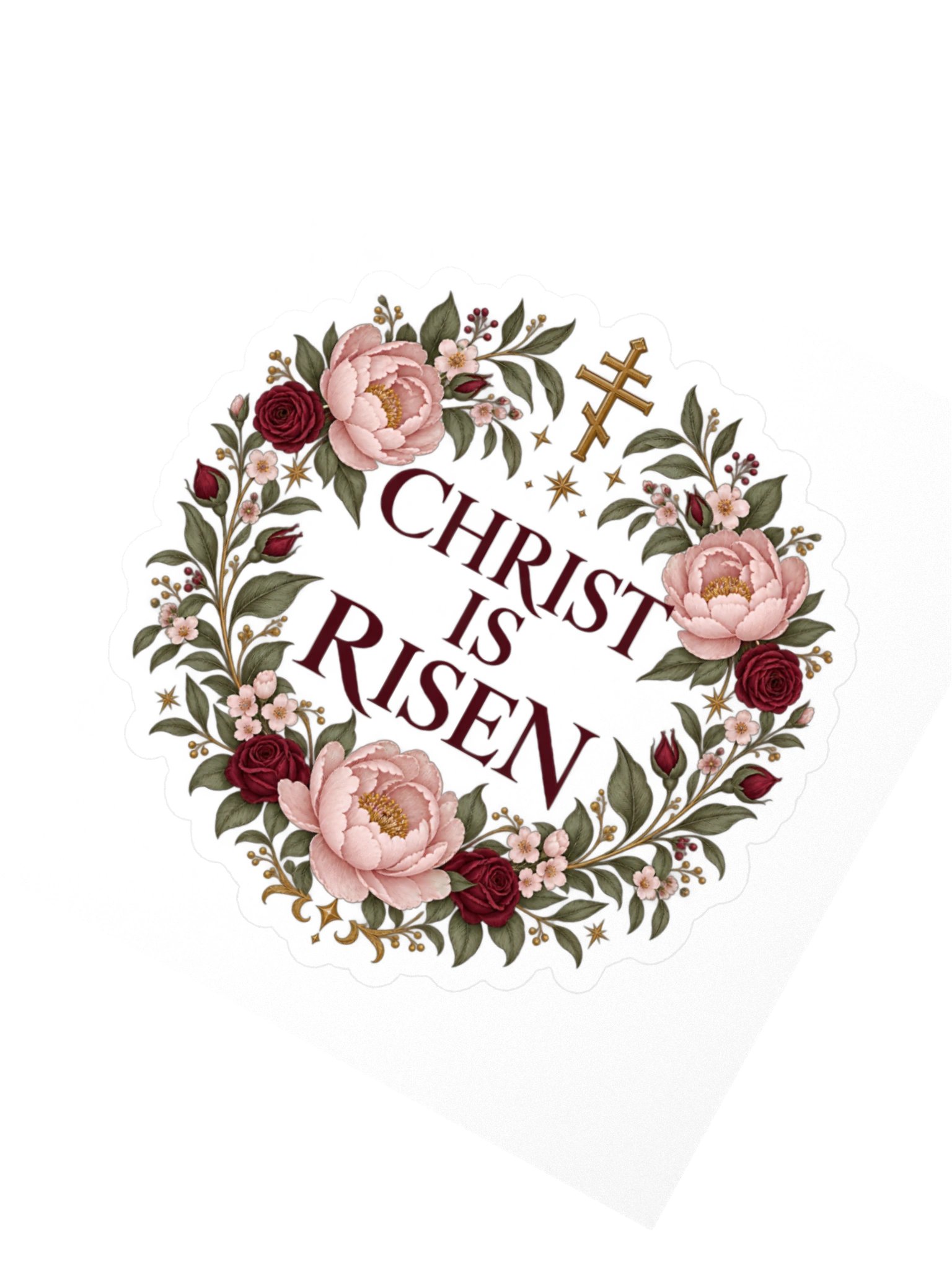 Christ Is Risen! — Orthodox Floral Sticker product image (6)