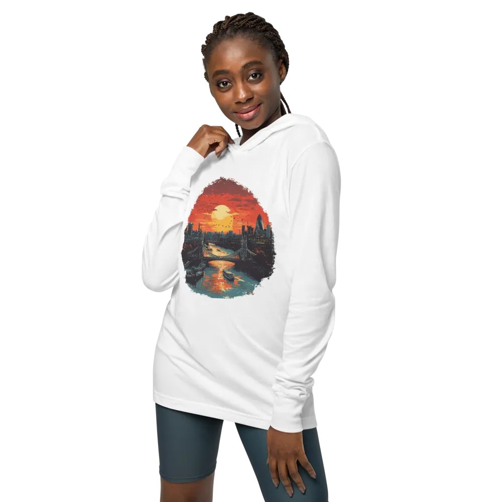London Sunset Unisex Hooded Tee – Tower Bridge & City Lights product image (4)