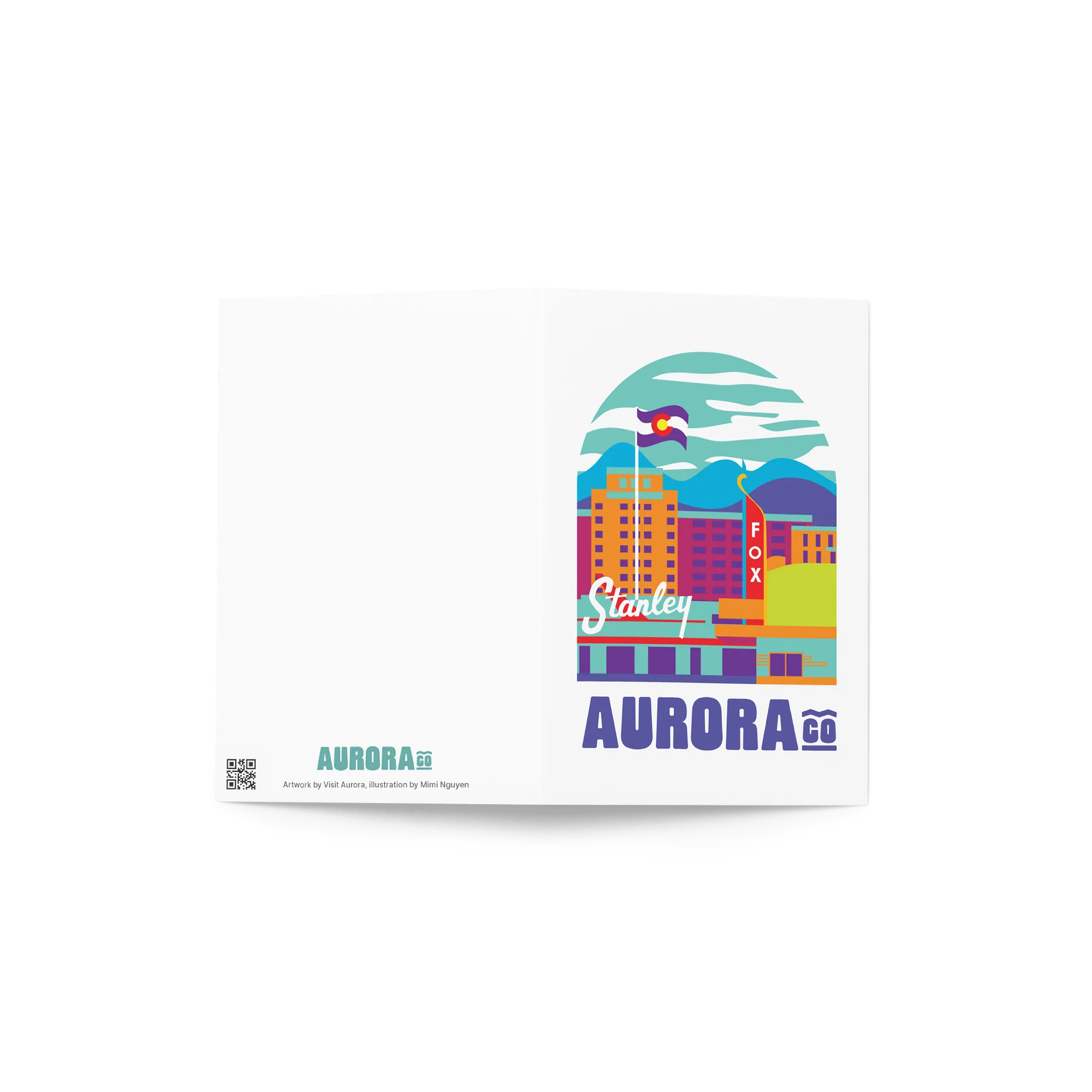 Aurora Cityscape Greeting Card (Multicolor) product image (2)