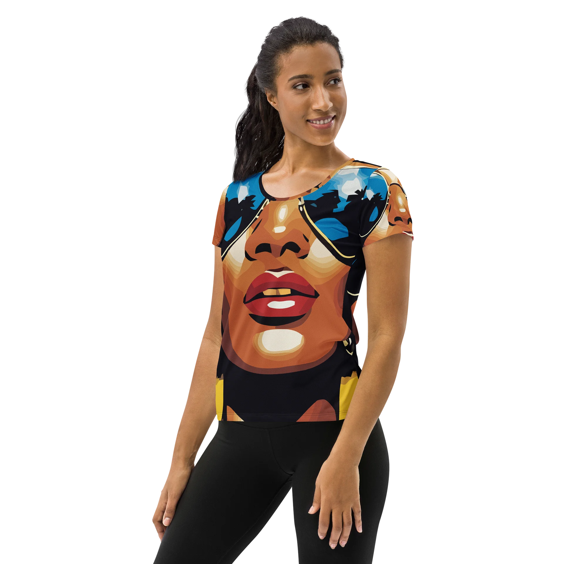 Caribbean Apples - Warm Caribbean Summer Retro | Women's Athletic T-Shirt product image (3)