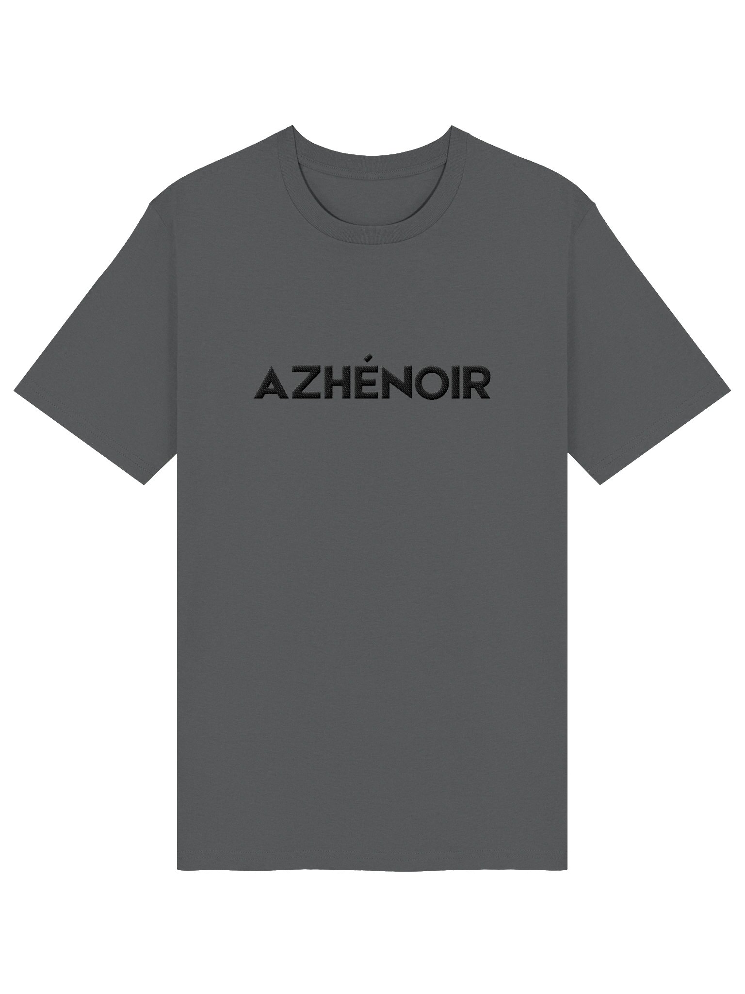 AZHÉNOIR Organic Cotton T-Shirt — Unisex Center Embroidered Logo (Khaki, Heather Grey, White, Anthracite) product image (3)