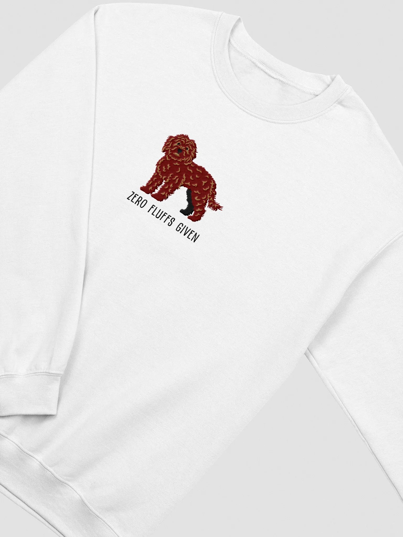 Zero Fluffs Given Sweatshirt (Embroidered) of a Cockapoo(Chocolate) product image (6)