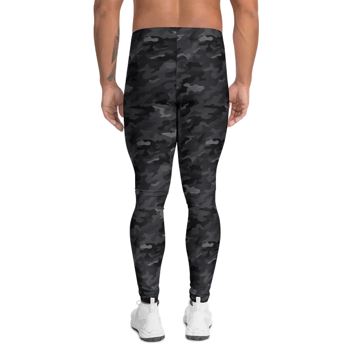 Comfortable Men's Leggings Bold Black Camo Print product image (2)