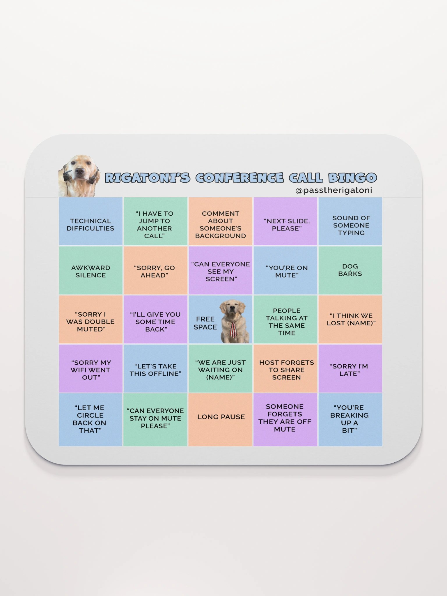 Rigatoni's Conference Call Bingo Mouse Pad product image (1)