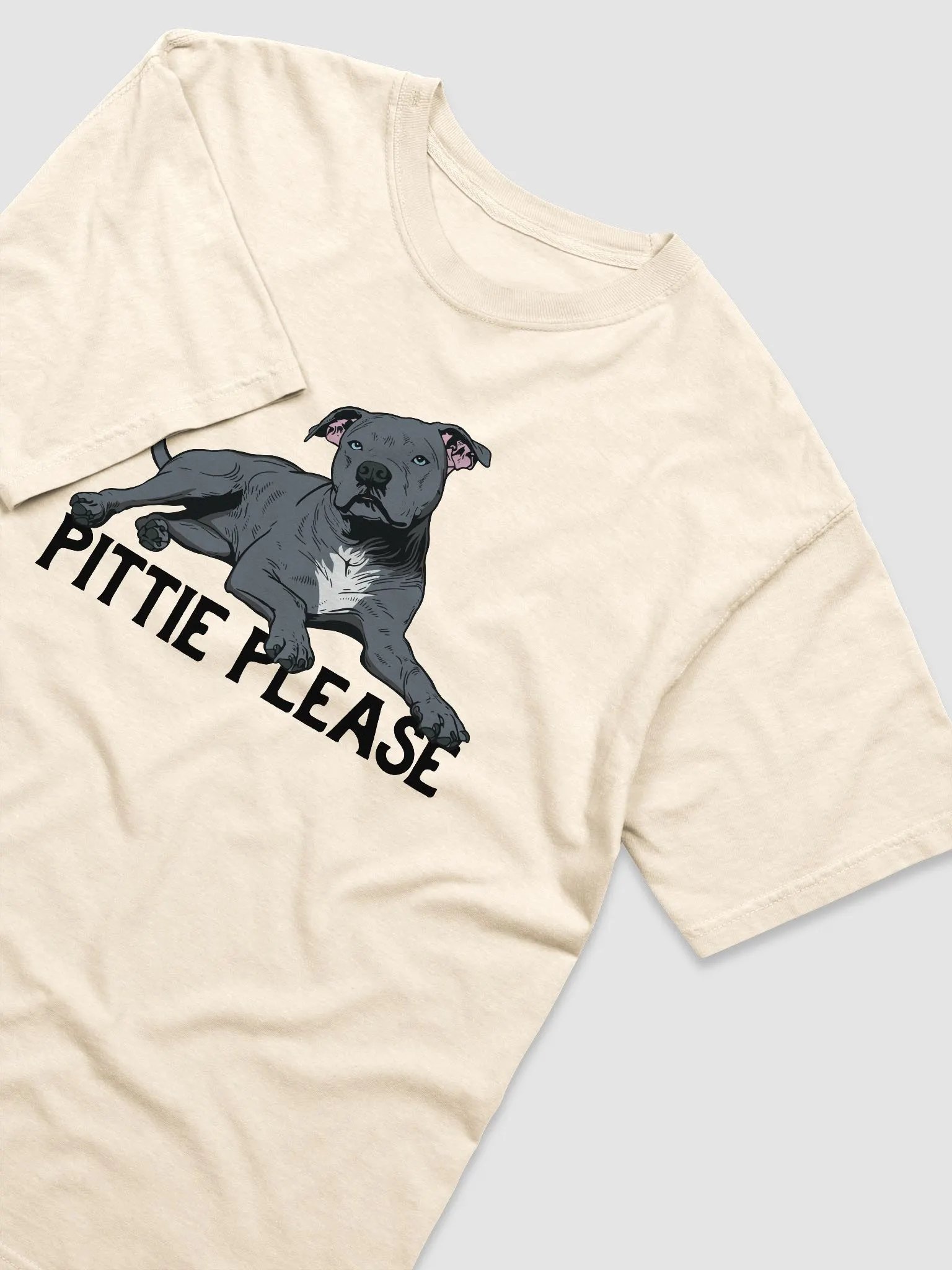 Pittie Please T-Shirt of a Pitbull (Blue) | Funny T-Shirt for Pittie, Staffordshire, and Bully Owners product image (6)