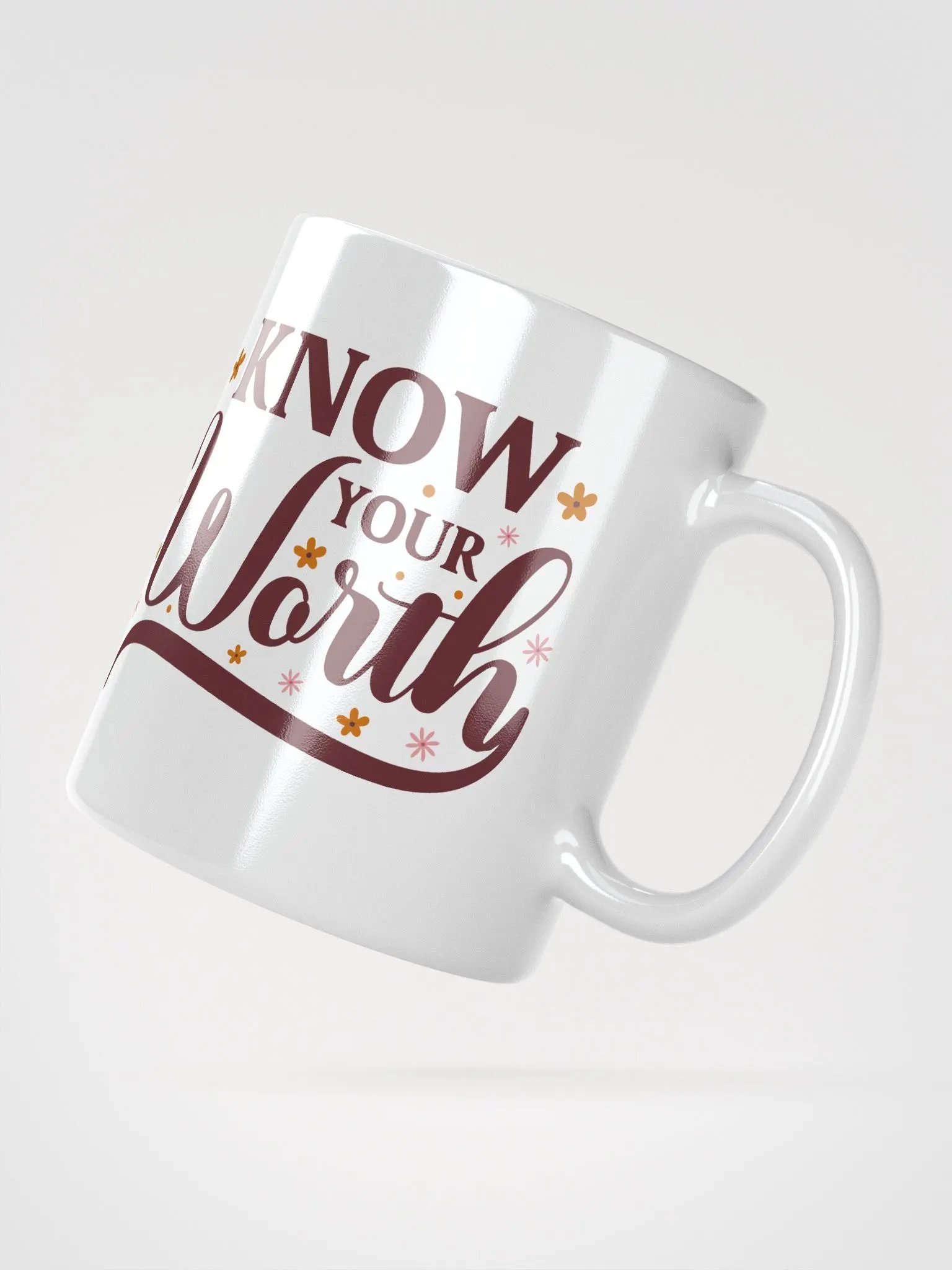 Floral Know Your Worth Mug product image (2)