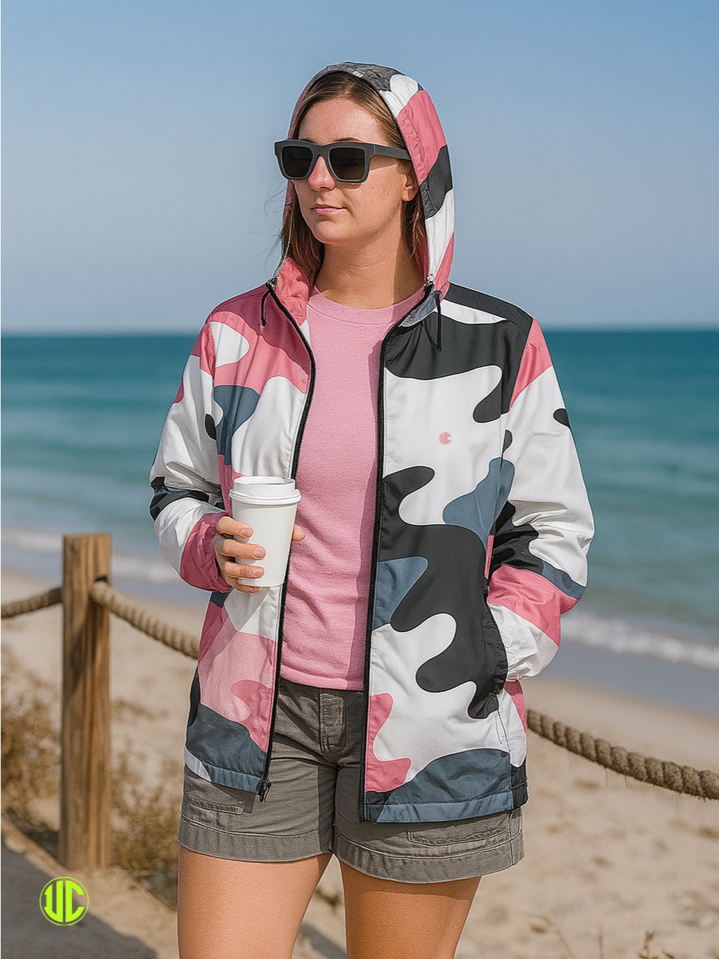 Bubblegum Pink Camo Windbreaker product image (4)