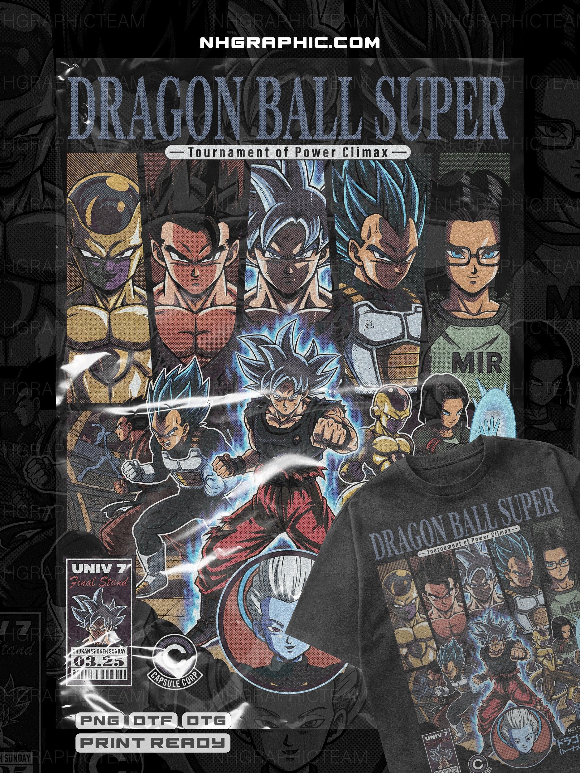 11 Exclusive Dragon Ball Super Halftone tshirt PNGs product image (8)