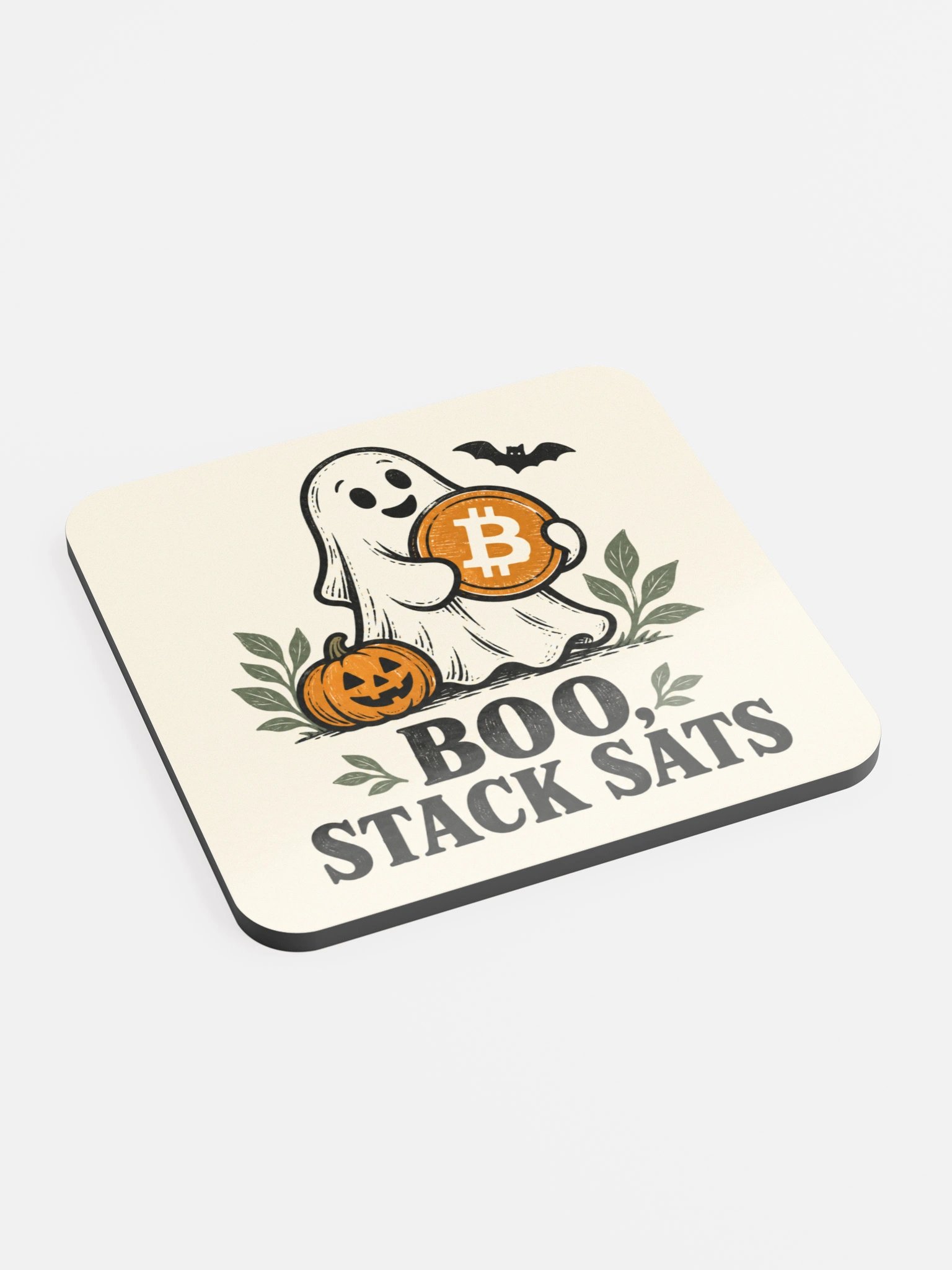 Boo, Stack Sats — Bitcoin Ghost Coaster product image (2)