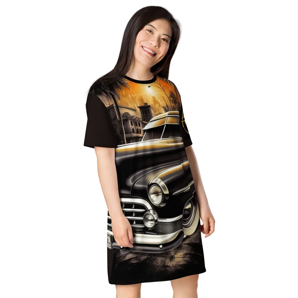 Vintage Lowrider King Car T-Shirt Dress product image (8)