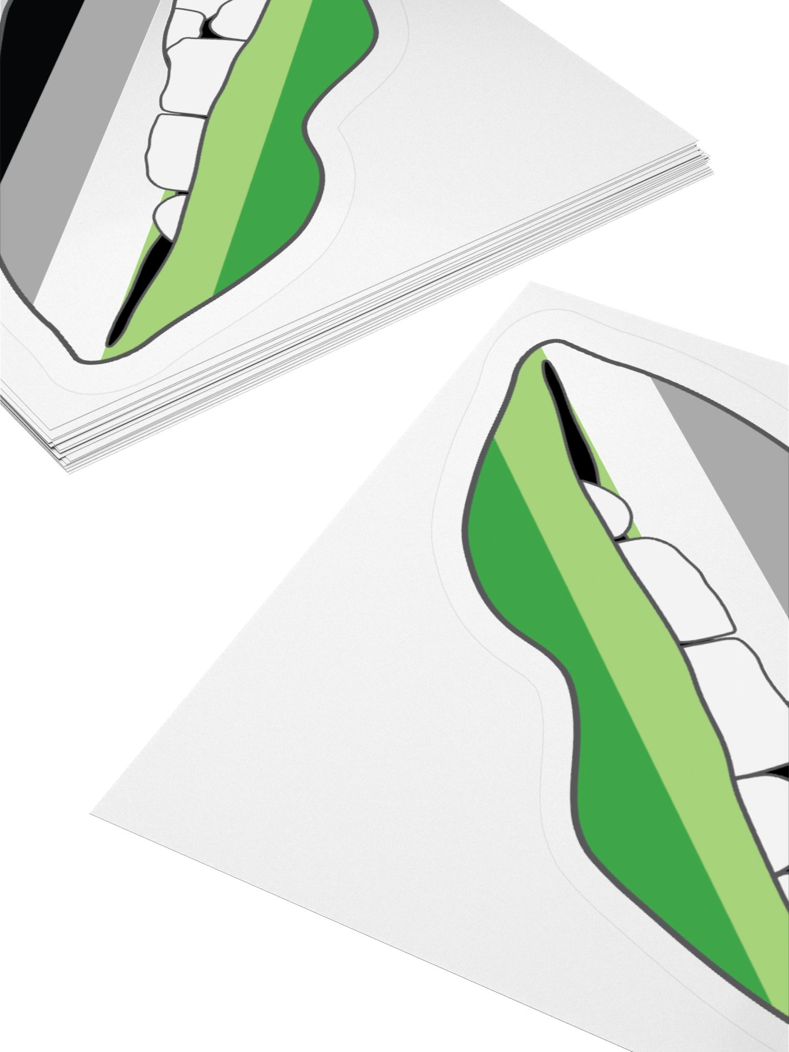 Aromantic Pride Flag Biting Lips Sticker product image (11)