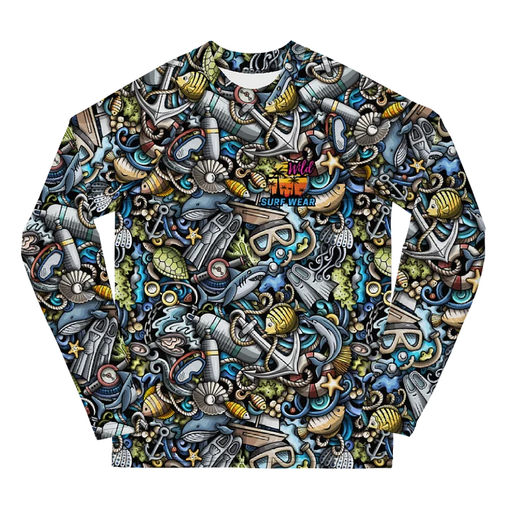 Wild Ocean Cartoon Youth Rash Guard product image (1)