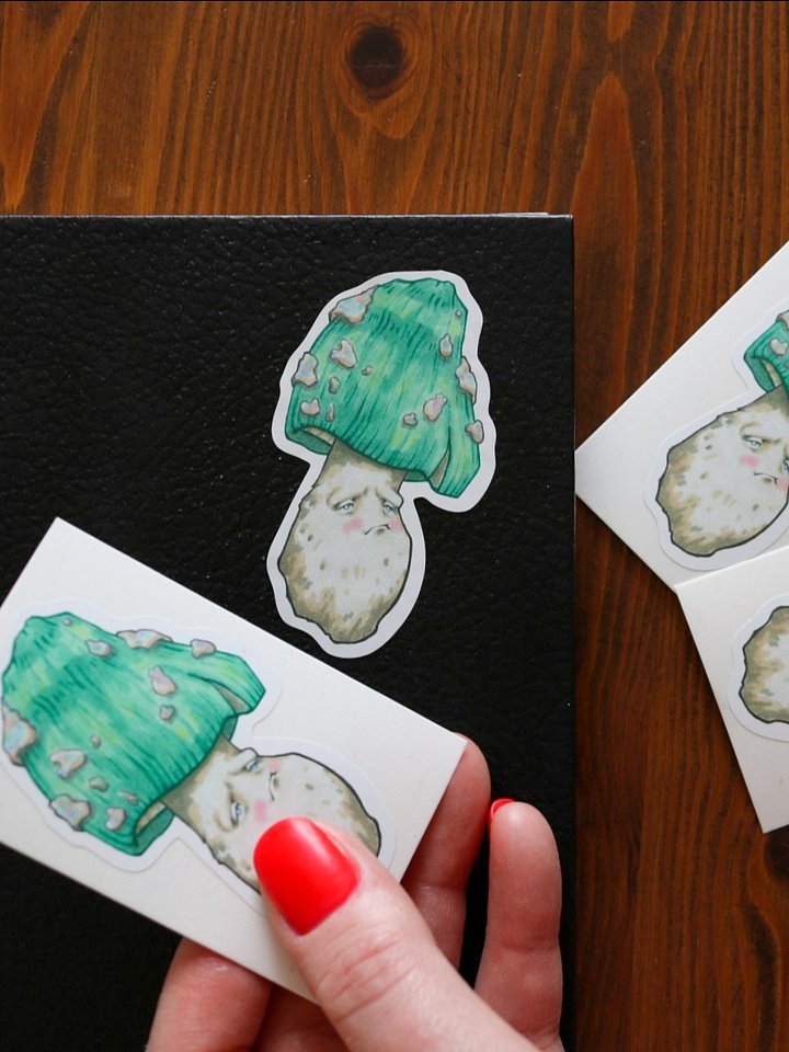 SAD MUSHROOM STICKER product image (2)