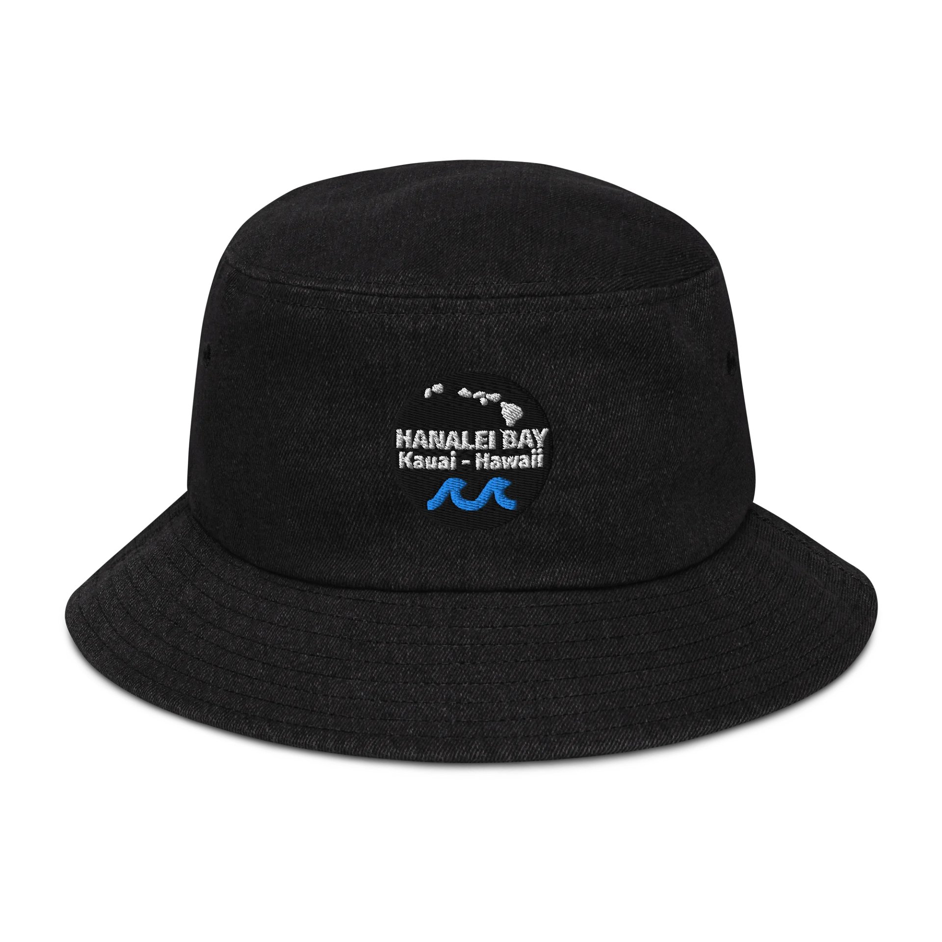 Hanalei Bay Kauai - White Logo - Capstone Denim Bucket Hat product image (1)
