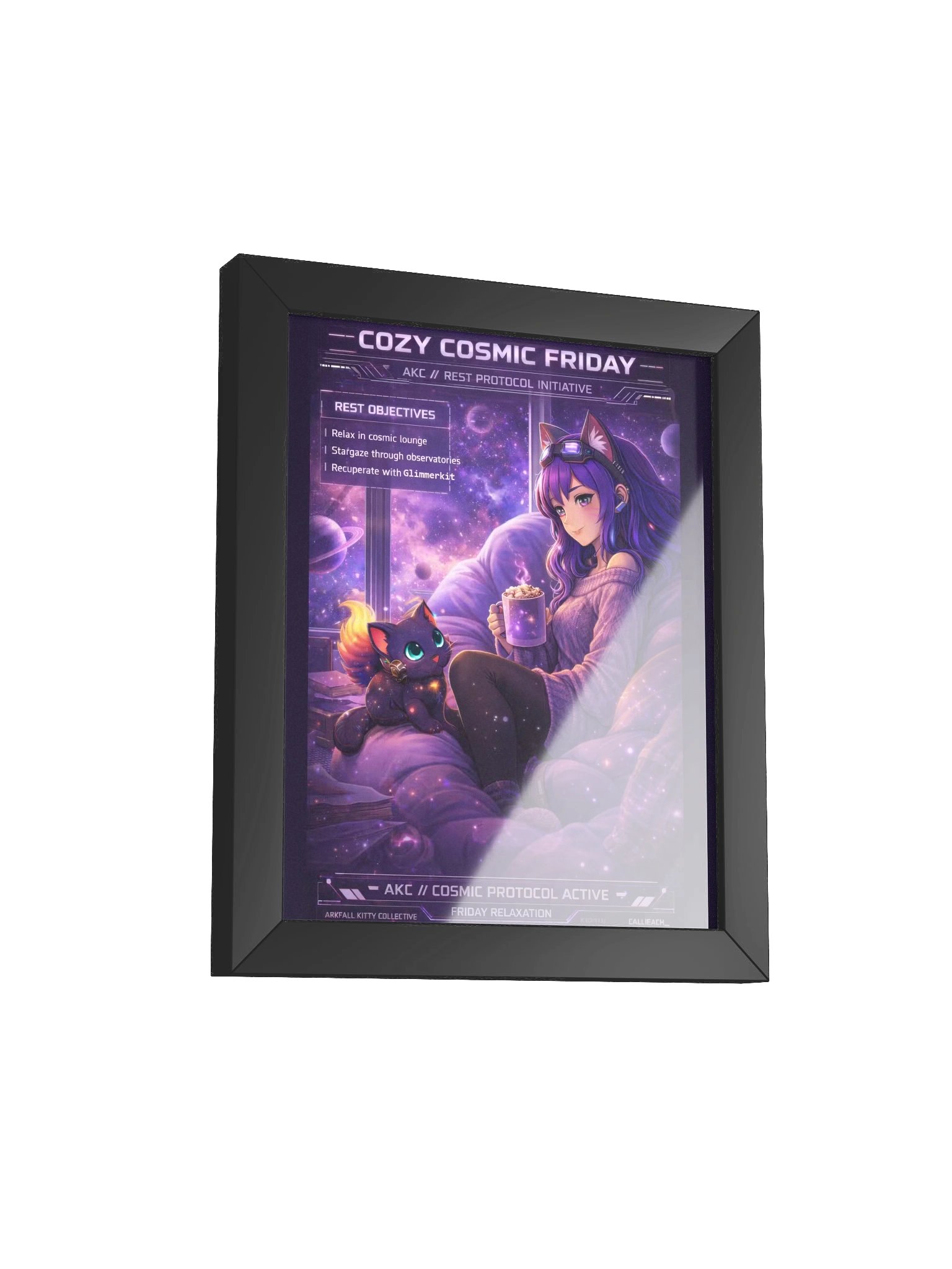 • AKC // Cozy Cosmic Friday Poster | AKC Themed Day Series | Arkfall Kitty Collective Wall Art product image (2)