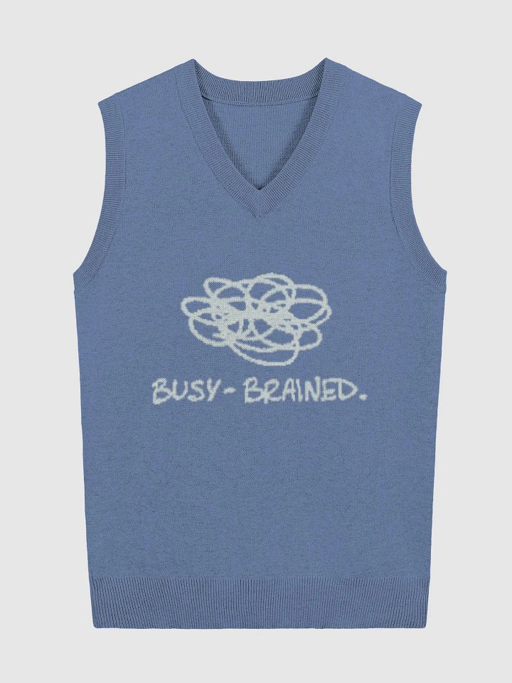 BUSY-BRAINED (lg. design, duotone blue) knitwear vest product image (2)