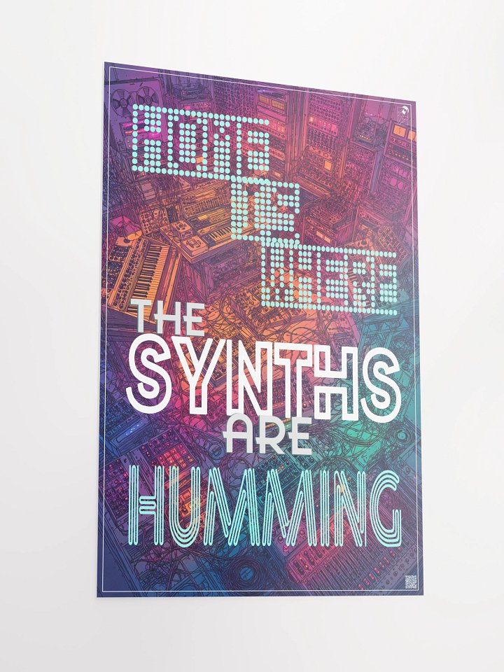 HOME IS WHERE THE SYNTHS ARE HUMMING, by Frank Fonik, Techno EDM Matte Paper Poster product image (2)