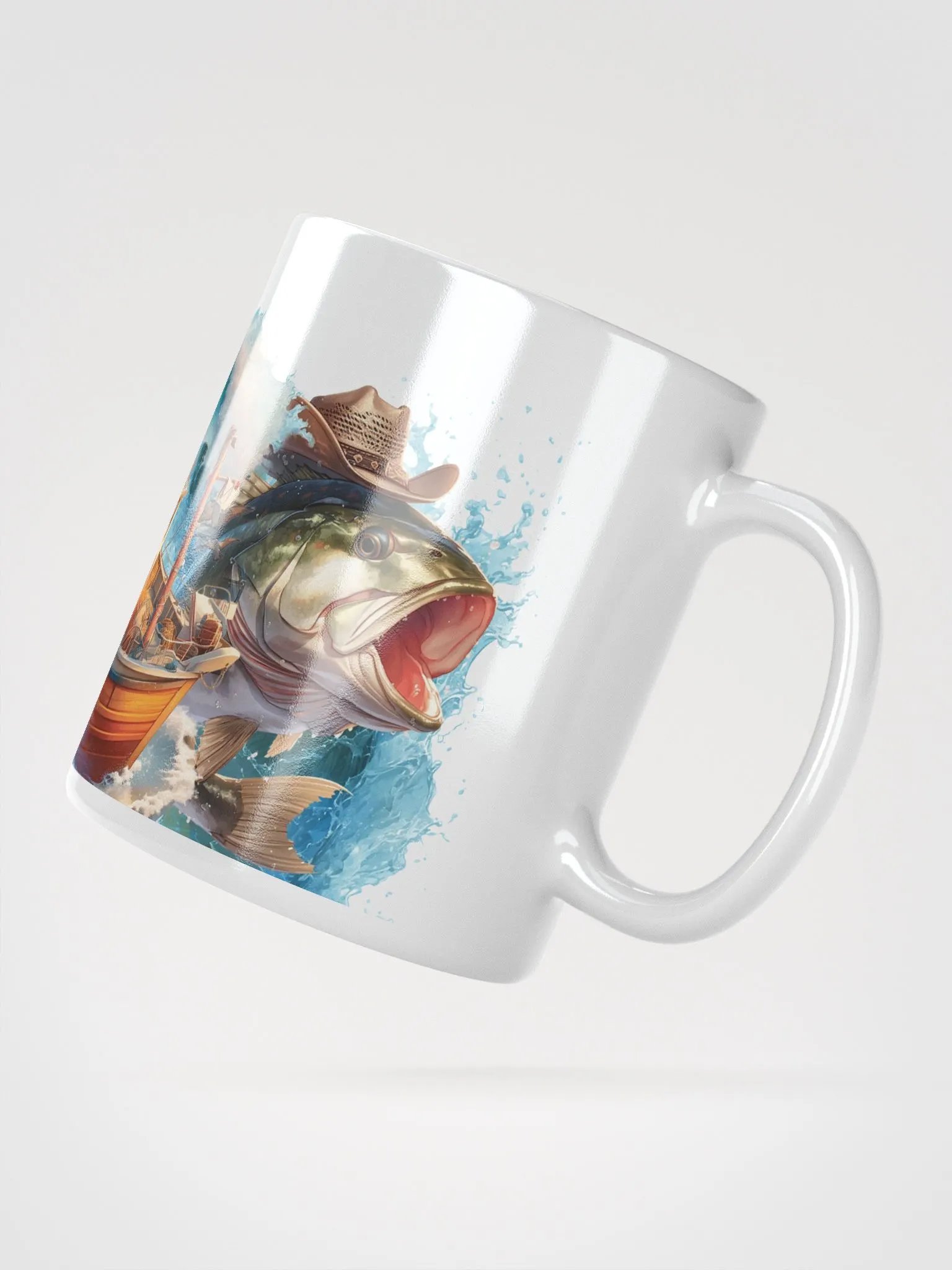 Bass Splash White Glossy Mug product image (4)