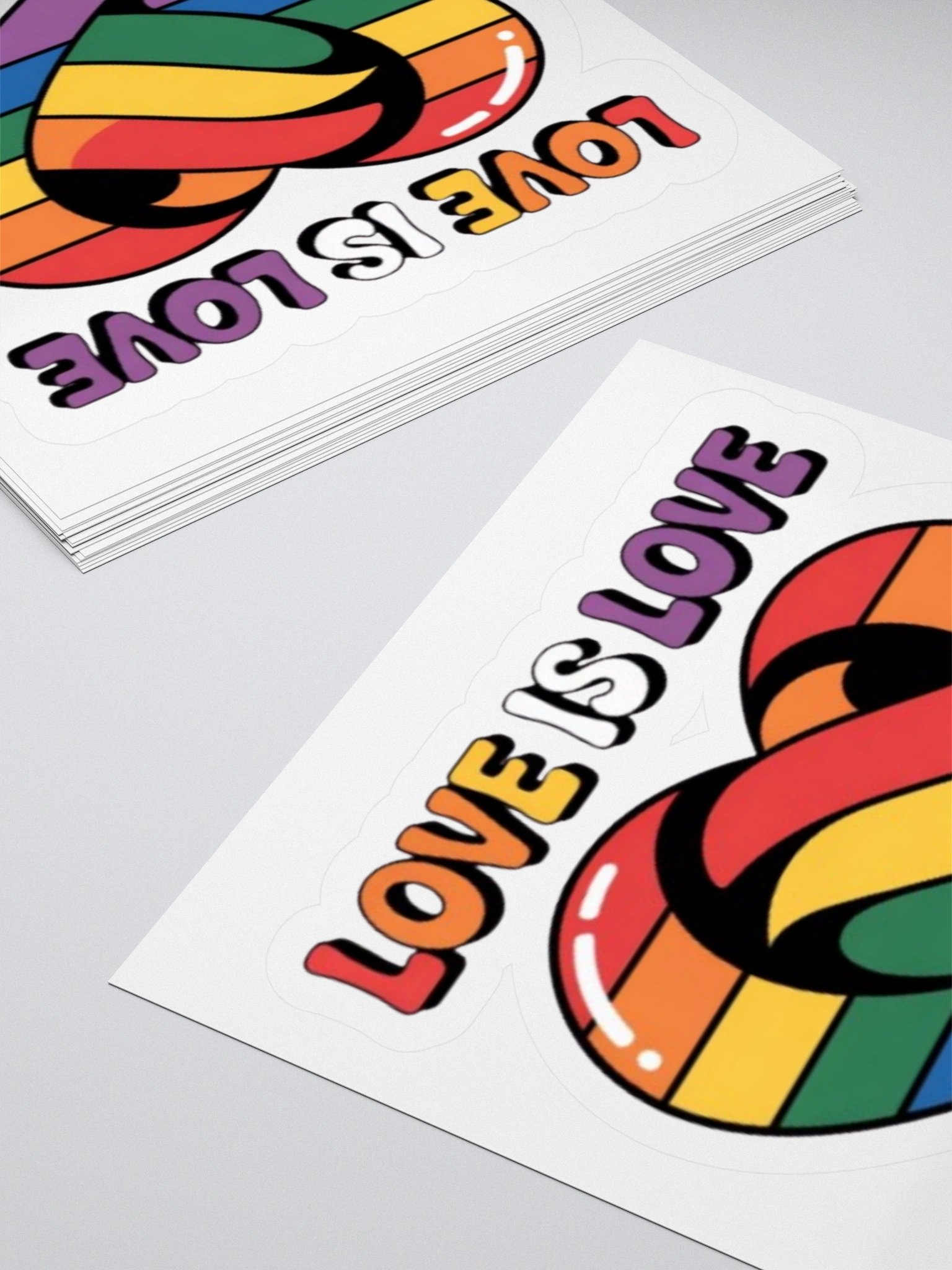 Love Is Love Rainbow Heart Sticker - Exclusive Vinyl Design for Pride and Inclusivity product image (12)