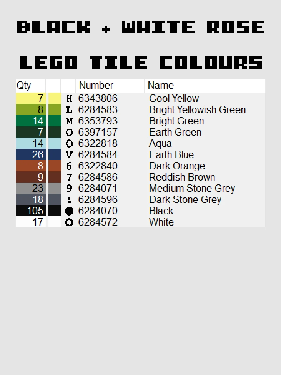 Black and White Rose Pixel Art product image (5)