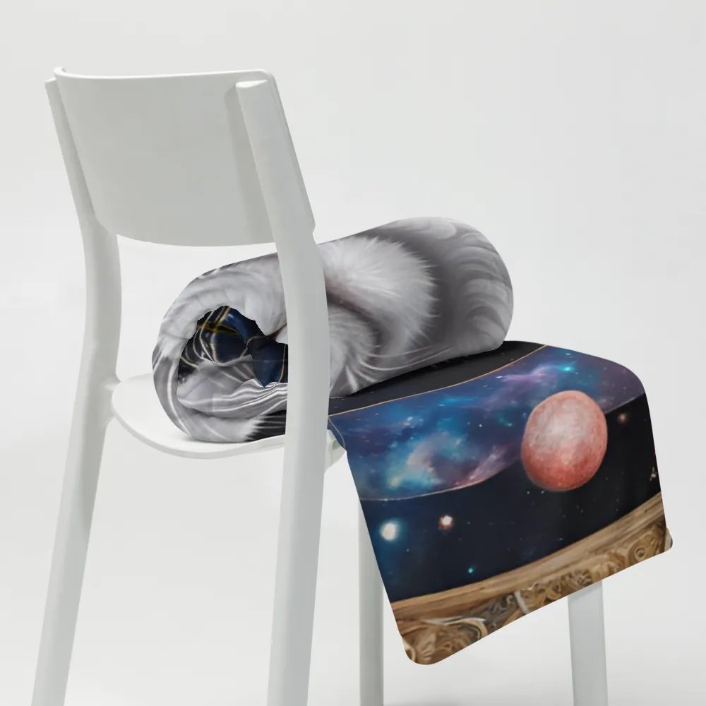 WHITE Cosmic Cat Luxury Throw Blanket product image (9)