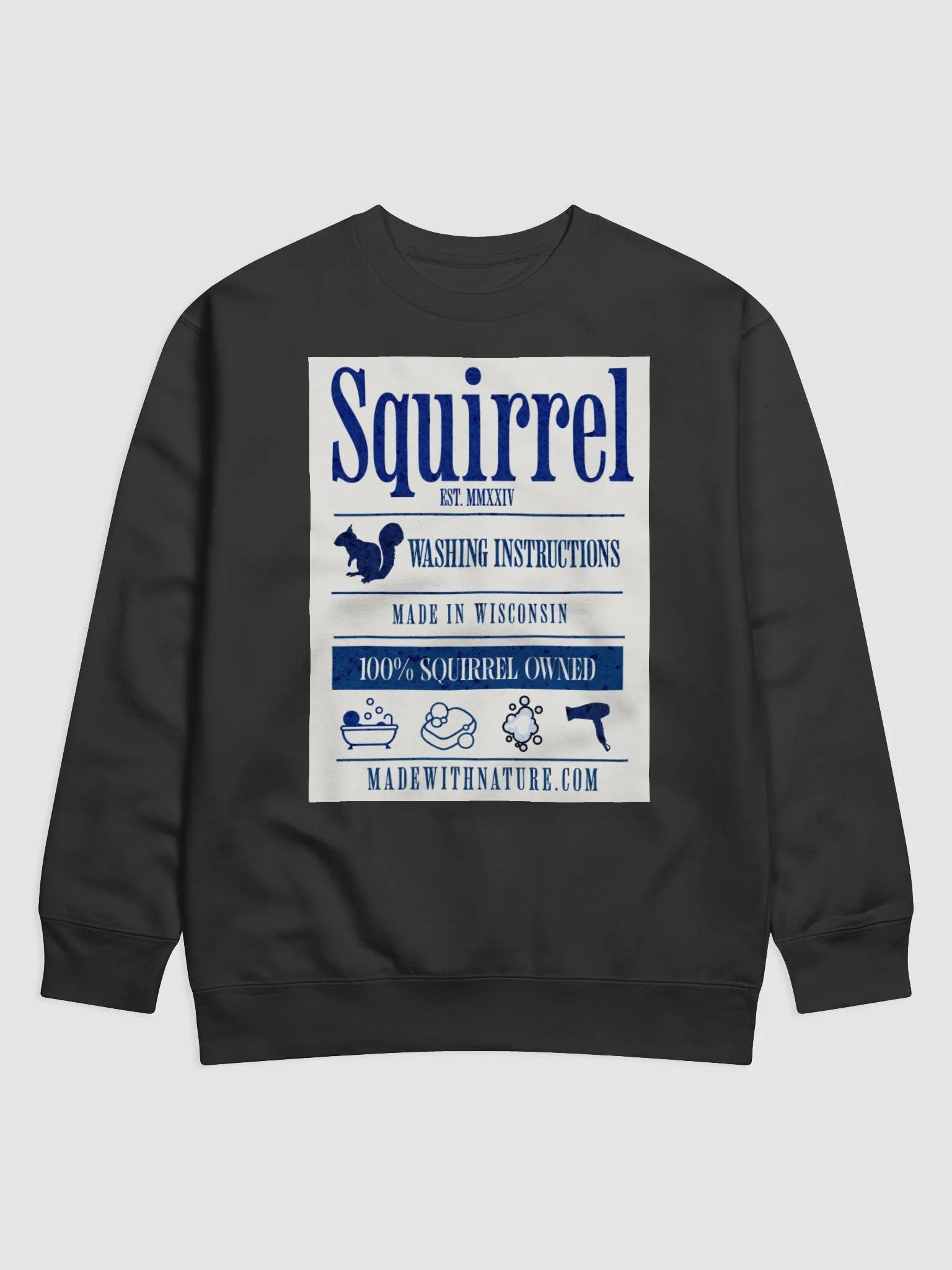 Squirrel Washing Instructions Logo Sweatshirt product image (5)