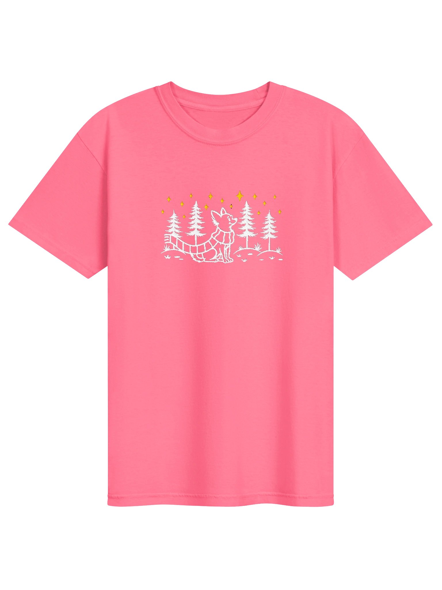 Chihuahua Winter/Christmas Line Art Design Embroidered T-Shirt product image (91)