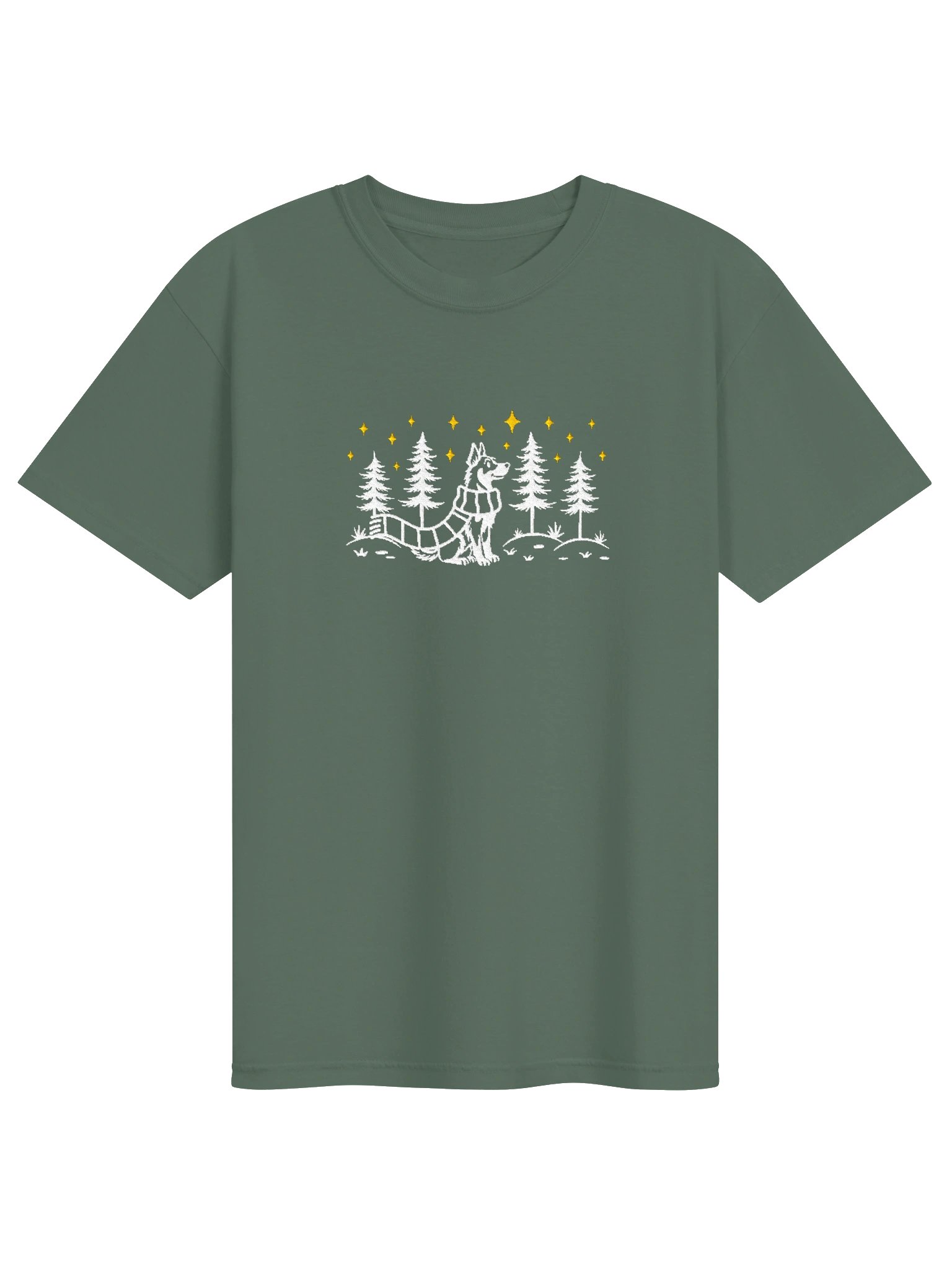 Beauceron(Cropped Ears) Winter/Christmas Line Art Design Embroidered T-Shirt product image (19)
