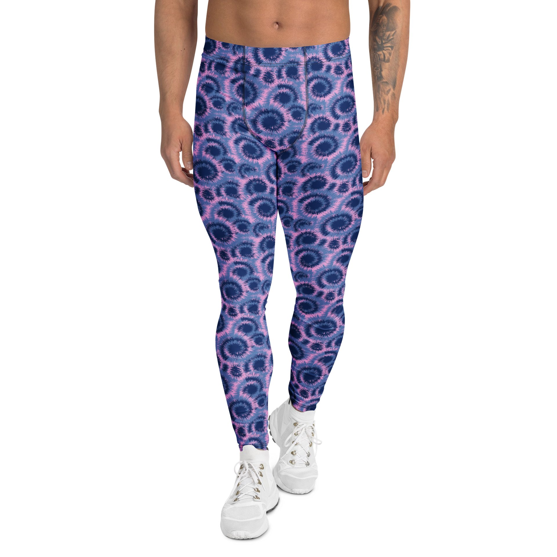 Comfortable Men’s Leggings: Bold Colorful Tie-Dye product image (1)