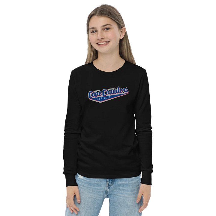 Varsity Logo (Blue) Youth Long Sleeve Shirt product image (8)