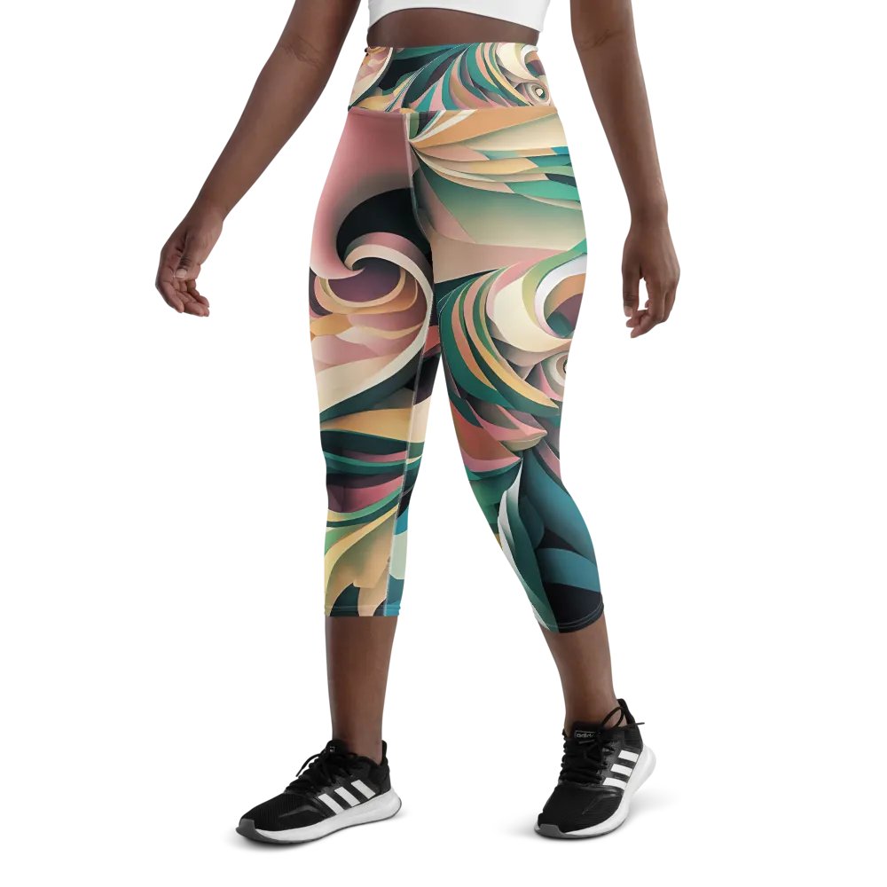 Abstract Lithographic Pattern Design Yoga Capri Legging - V6 product image (5)