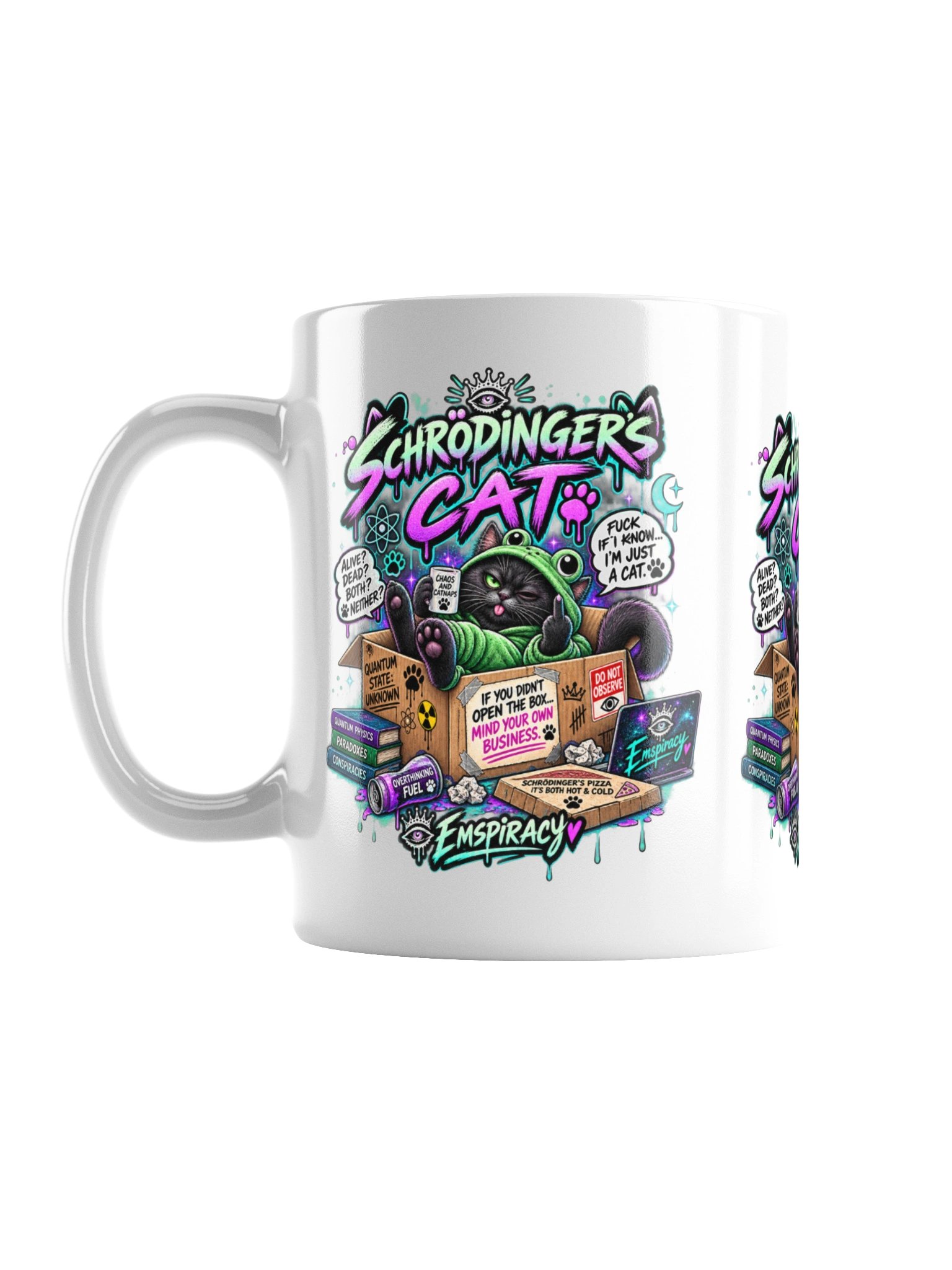 🐈‍⬛🐸☕ SCHRÖDINGER’S CAT FUCK KNOWS. I’M JUST A CAT. 😂💚 product image (2)
