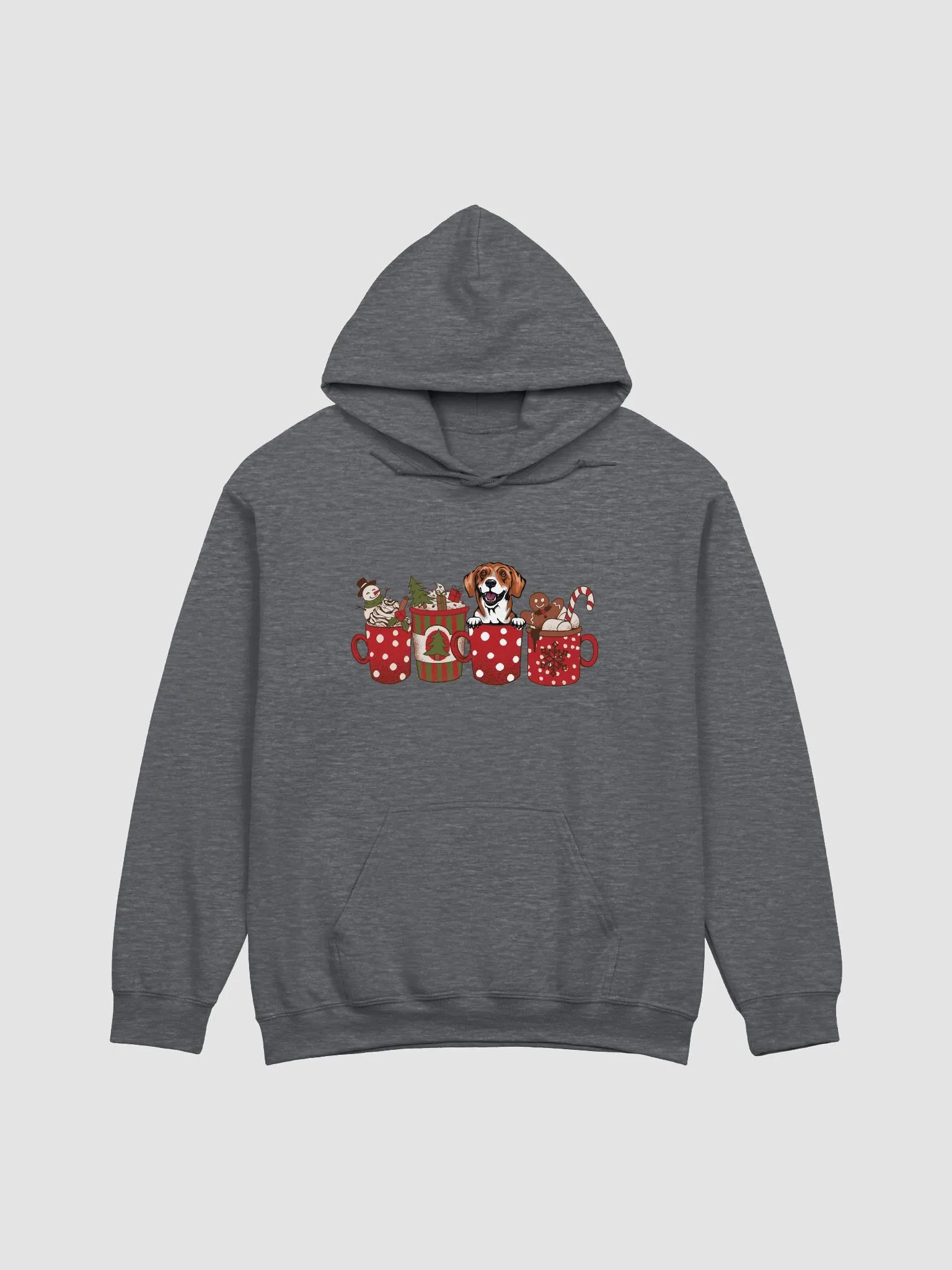 Cute Beagle in a Christmas Cup Hooded Sweatshirt | Funny Christmas Pup in a Cup product image (4)